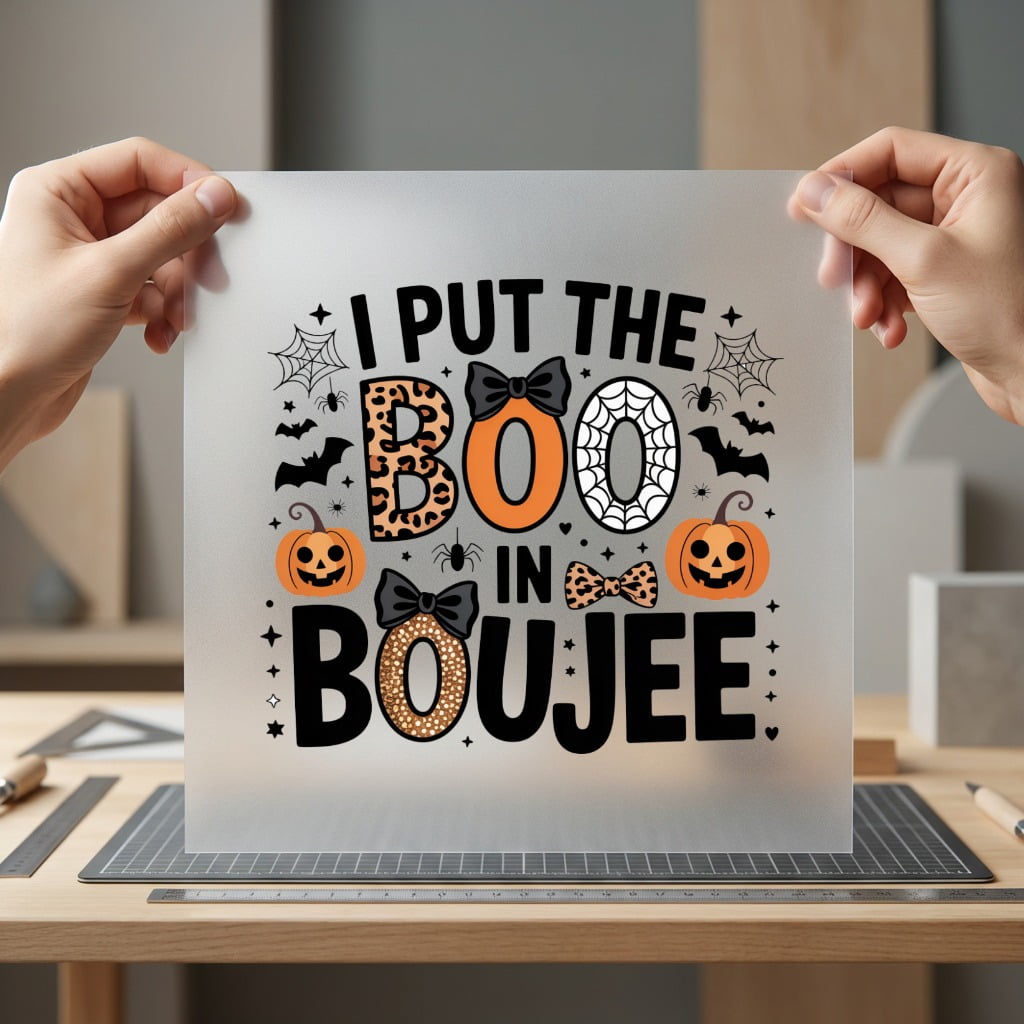 Put Boo Boujee Halloween Halloween Leopard Ready to Press DTF Transfer for Dtf