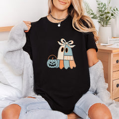 Quilted Ghost Pastel Pumpkin Halloween Funny Ready to Press DTF Transfer for Dtf
