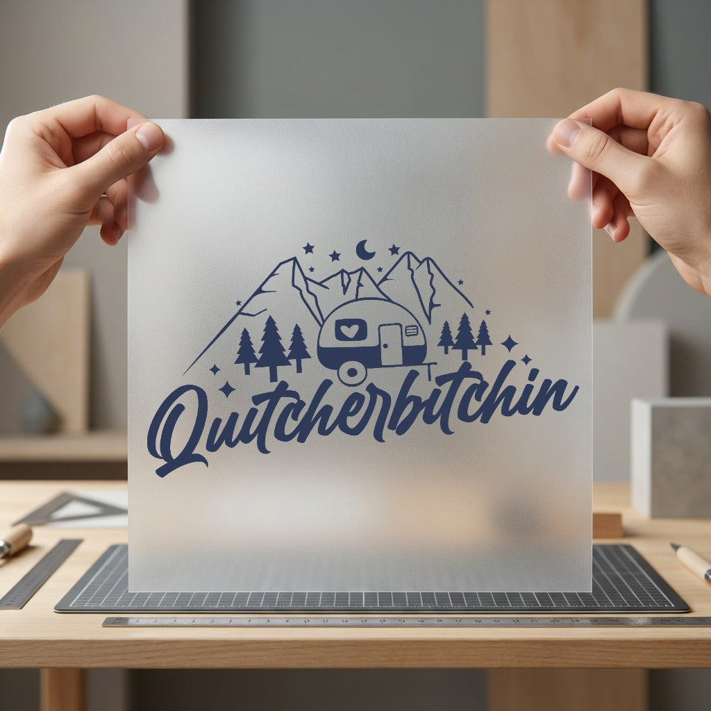 Quitcherbitchin Camping Adventure Retro Retro Camping Ready to Press DTF Transfer for Dtf