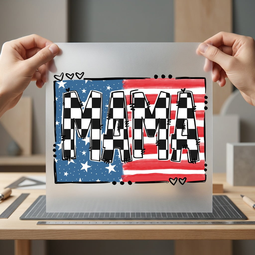 Racing Mama Flag Patriotic 4th Of July Patriotic Ready to Press DTF Transfer for Dtf