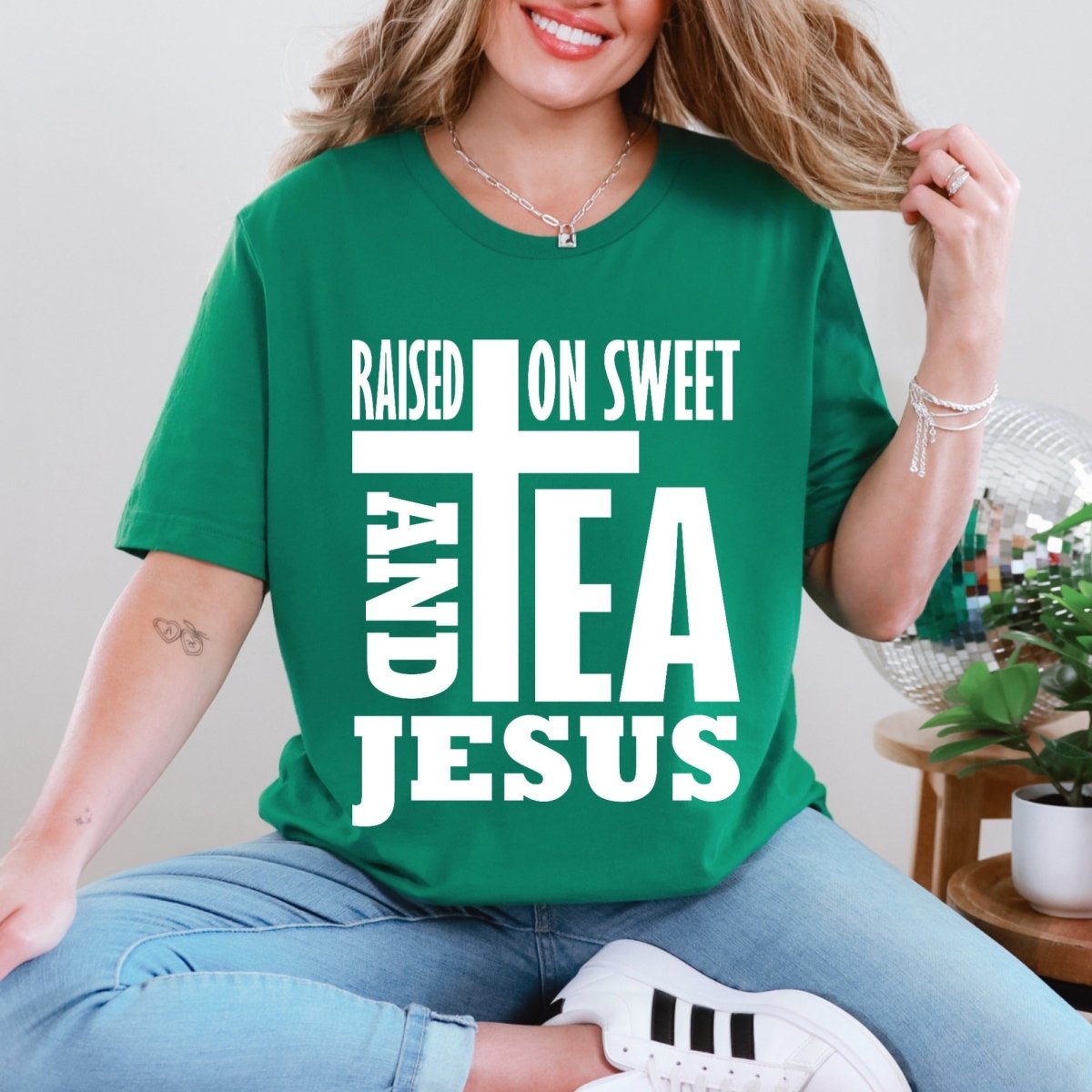 Raised On Sweet Tea & Jesus | Southern Faith Tee - Luckets.com