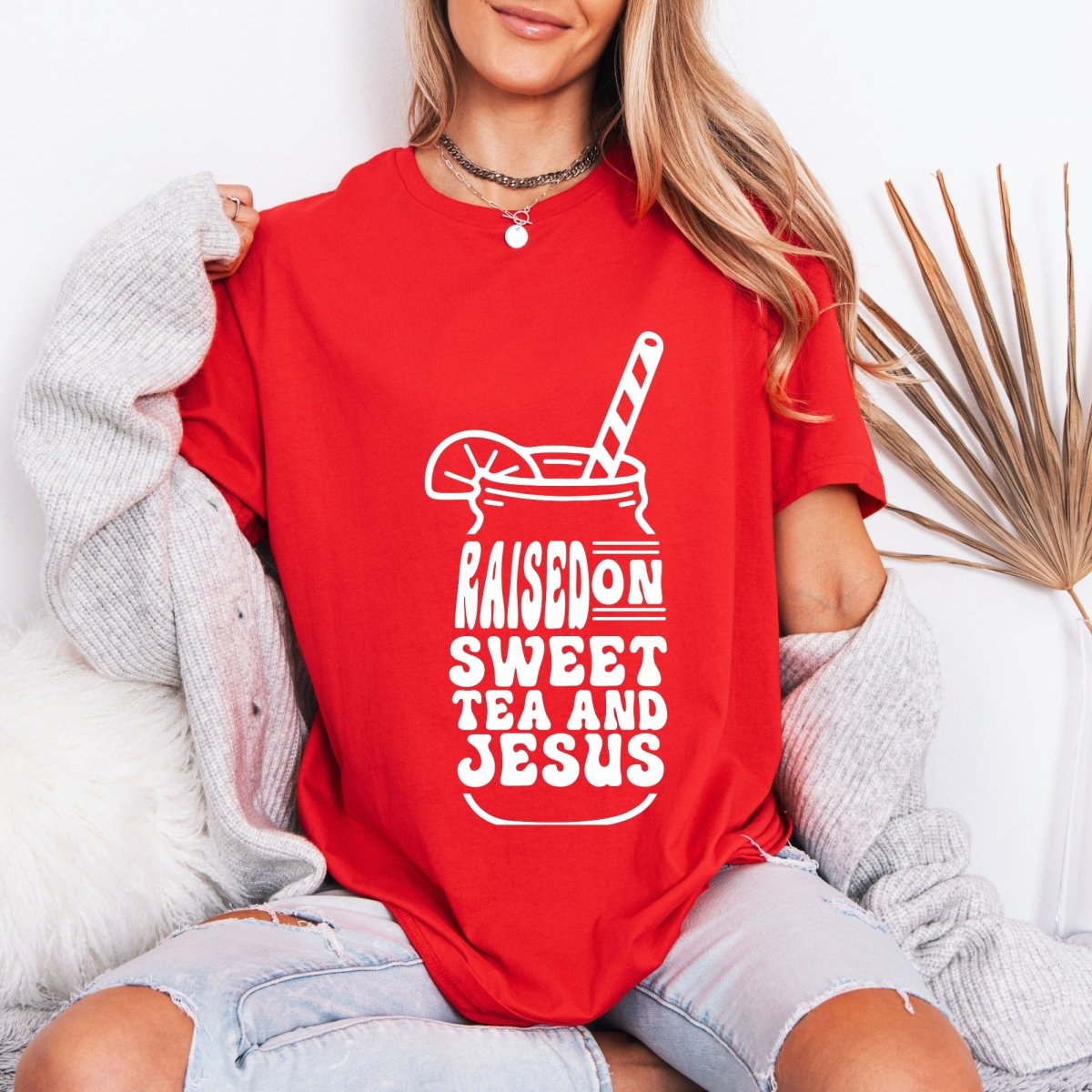 Raised On Sweet Tea & Jesus | Southern Faith Tee - Luckets.com
