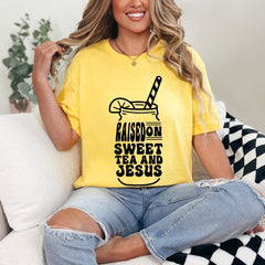 Raised On Sweet Tea & Jesus | Southern Faith Tee - Luckets.com