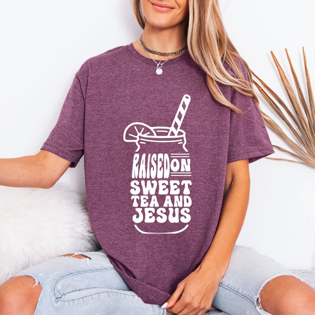 Raised On Sweet Tea & Jesus | Southern Faith Tee - Luckets.com