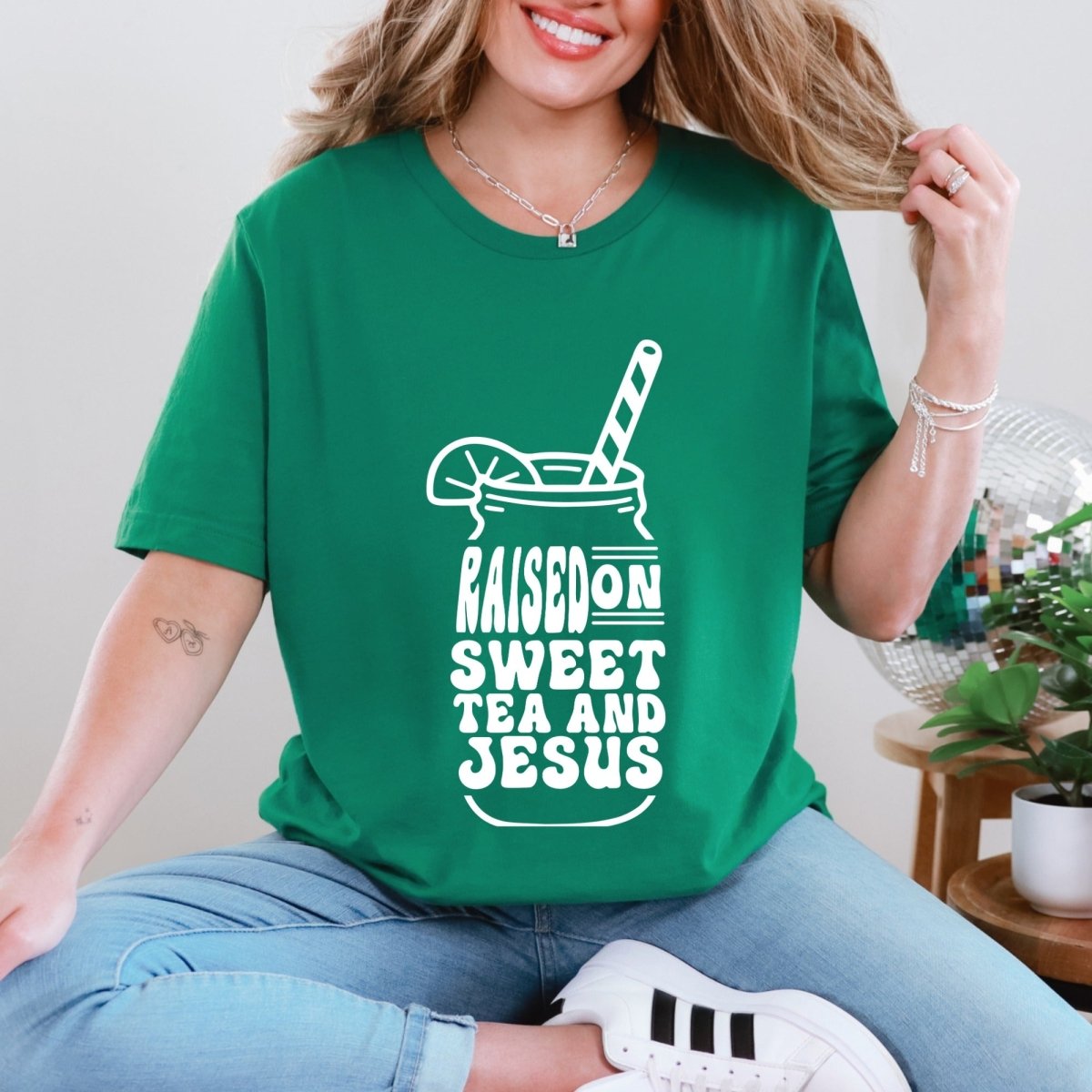 Raised On Sweet Tea & Jesus | Southern Faith Tee - Luckets.com