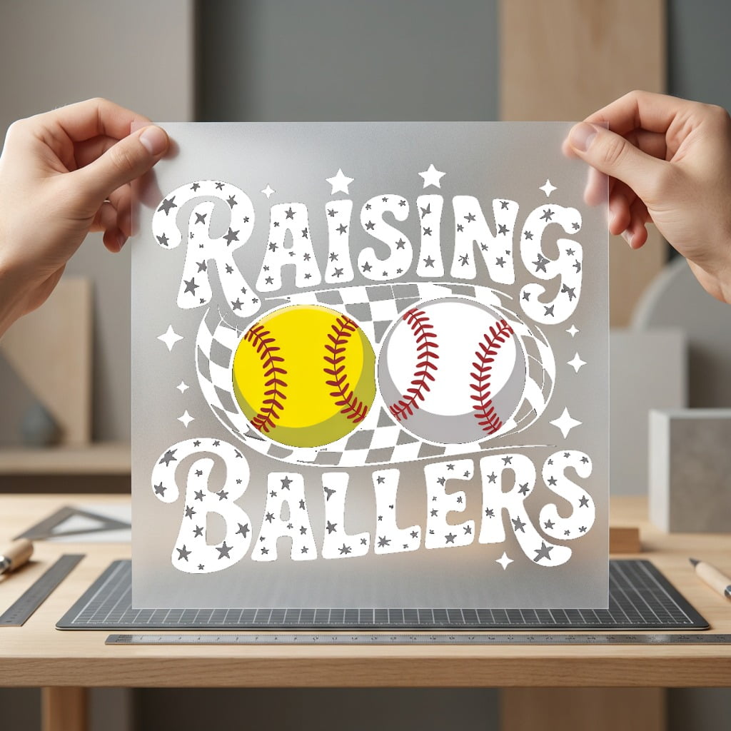 Raising Ballers Softball Baseball Mom Vintage Ready to Press DTF Transfer for Dtf