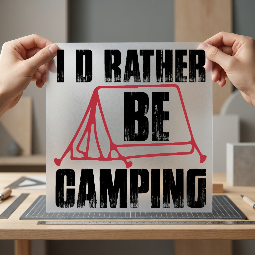 Rather Camping Retro Diy Vintage Retro Ready to Press DTF Transfer for Dtf