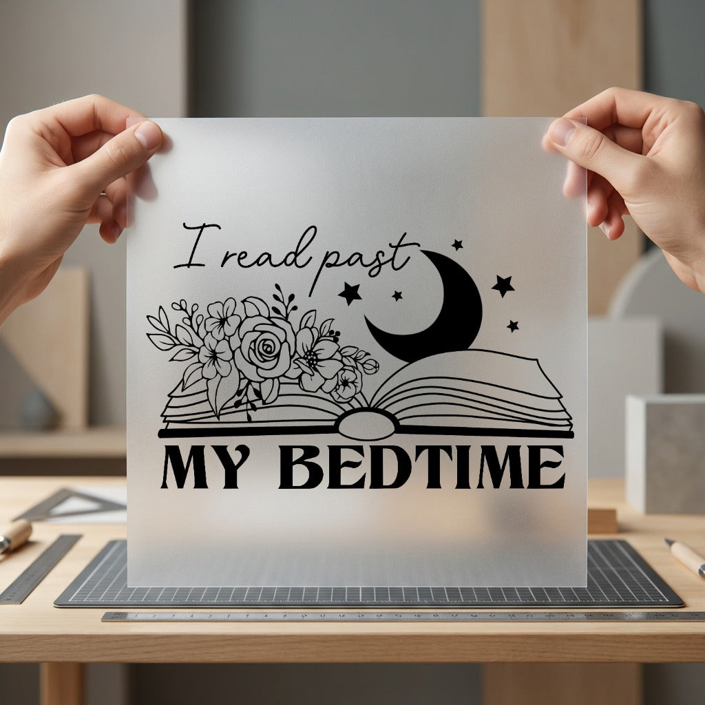 Read Past Bedtime Book Aesthetic Floral Ready to Press DTF Transfer for Dtf