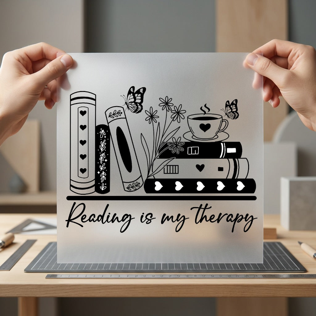 Reading Therapy Books Cozy Mindfulness Collection Positive Vibes Collection Ready to Press DTF Transfer for Dtf