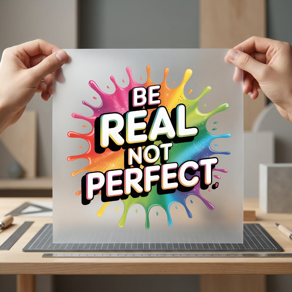 Real Not Perfect Rainbow Awareness & Causes Collection Self Love Collection Ready to Press DTF Transfer for Dtf
