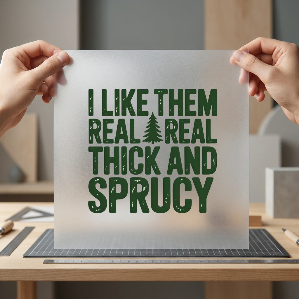 Real Thick Sprucy Forest Christmas Winter Ready to Press DTF Transfer for Dtf