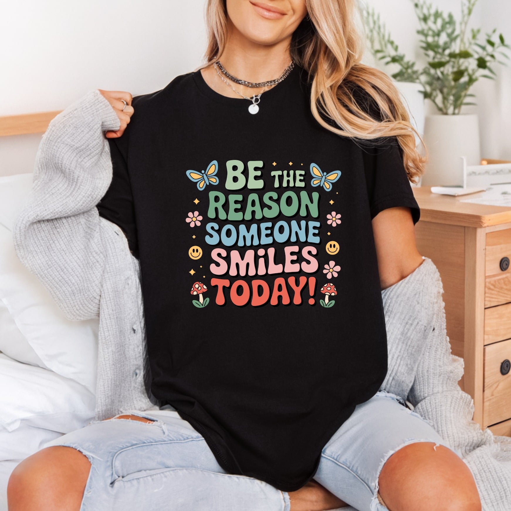 Reason Someone Smiles Today Retro Aesthetic Ready to Press DTF Transfer for Dtf