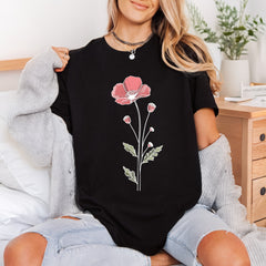 Red Poppy Flower Botanical Aesthetic Ready to Press DTF Transfer for Dtf