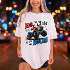 Red White Boom Monster 4th Of July Patriotic Ready to Press DTF Transfer for Dtf