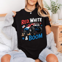 Red White Boom Monster 4th Of July Patriotic Ready to Press DTF Transfer for Dtf