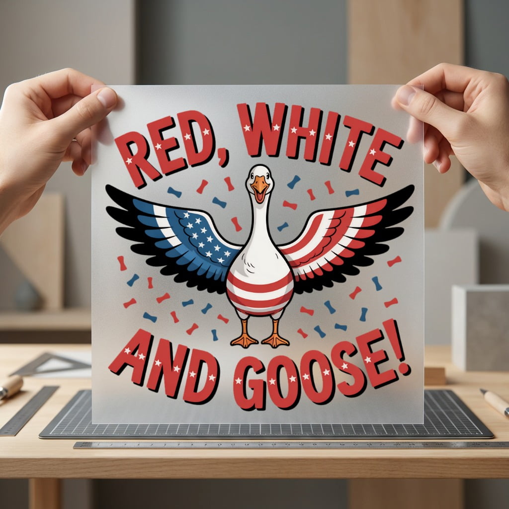 Red White Goose Patriotic 4th Of July Patriotic Ready to Press DTF Transfer for Dtf