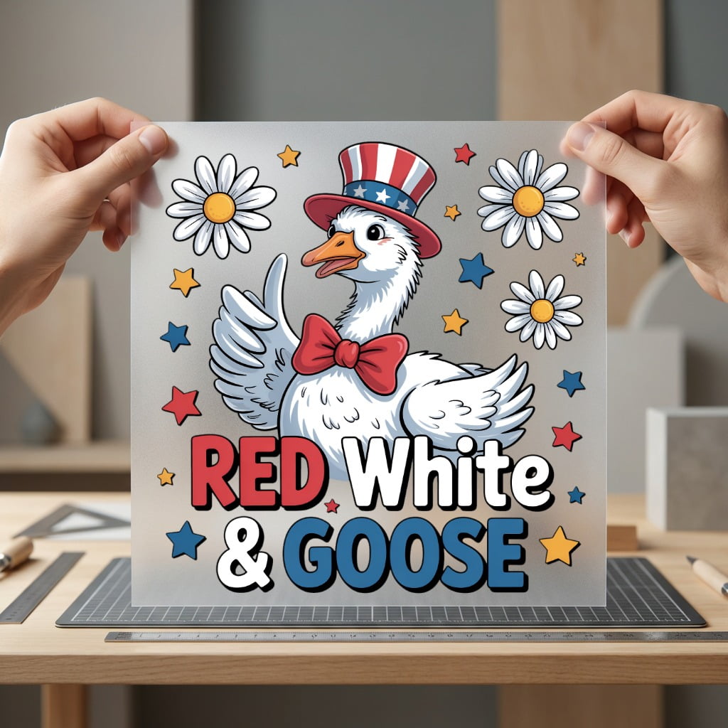 Red White Goose Patriotic 4th Of July Patriotic Ready to Press DTF Transfer for Dtf