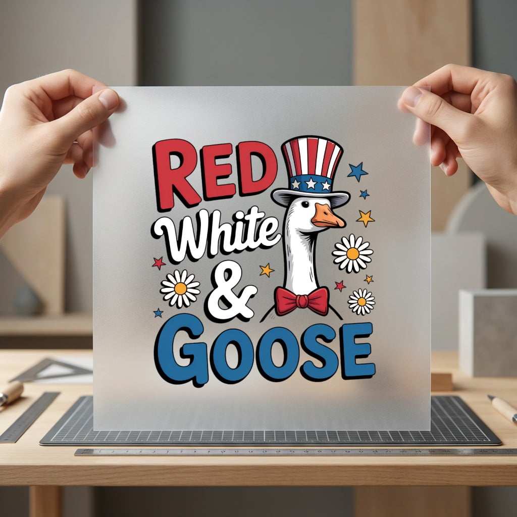 Red White Goose Patriotic 4th Of July Patriotic Ready to Press DTF Transfer for Dtf
