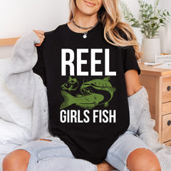 Reel Girls Fish Fishing Usa Country Ready to Press DTF Transfer for Dtf