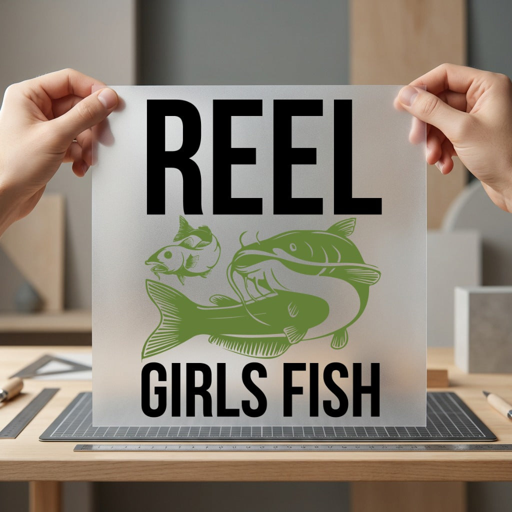 Reel Girls Fish Fishing Usa Country Ready to Press DTF Transfer for Dtf