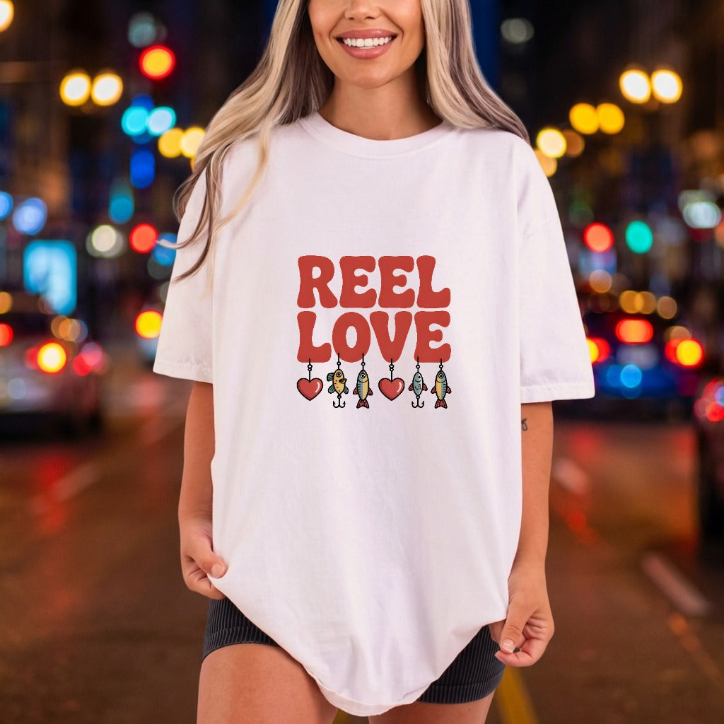 Reel Love Fishing Hearts Valentine Mom Ready to Press DTF Transfer for Dtf
