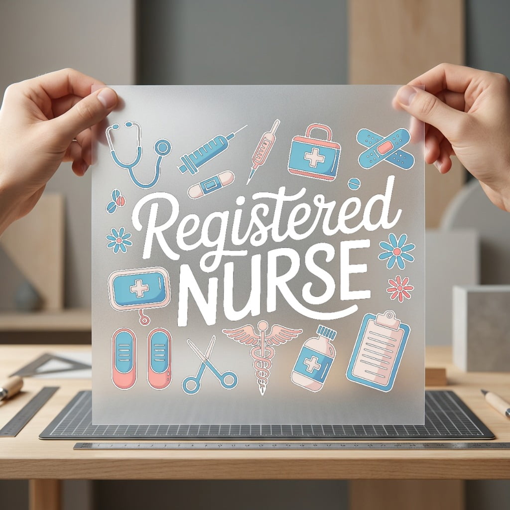 Registered Nurse Healthcare Diy Nurse Ready to Press DTF Transfer for Dtf