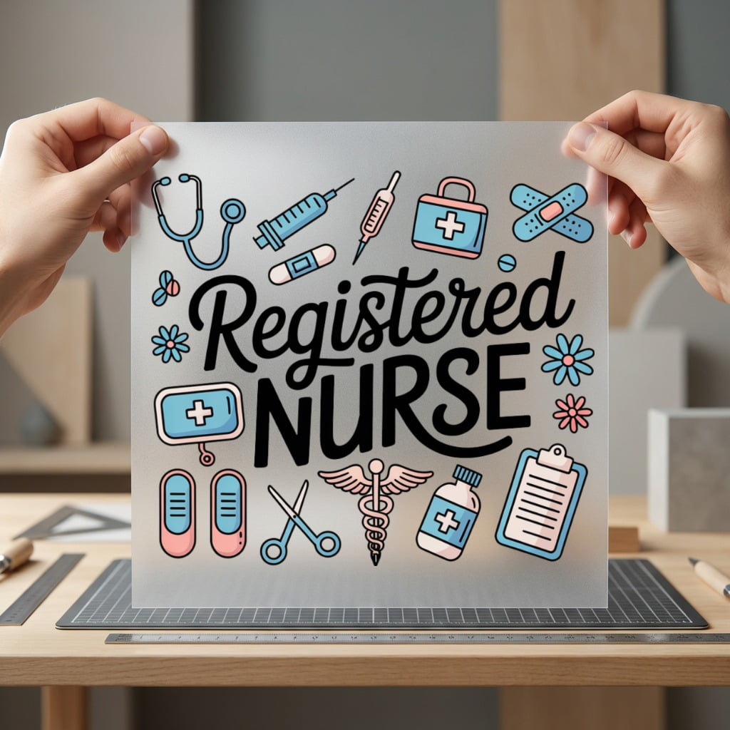 Registered Nurse Healthcare Diy Nurse Ready to Press DTF Transfer for Dtf