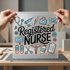 Registered Nurse Healthcare Diy Nurse Ready to Press DTF Transfer for Dtf