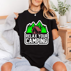 Relax Camping Retro Campfire Camping Ready to Press DTF Transfer for Dtf