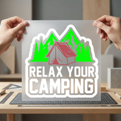 Relax Camping Retro Campfire Camping Ready to Press DTF Transfer for Dtf