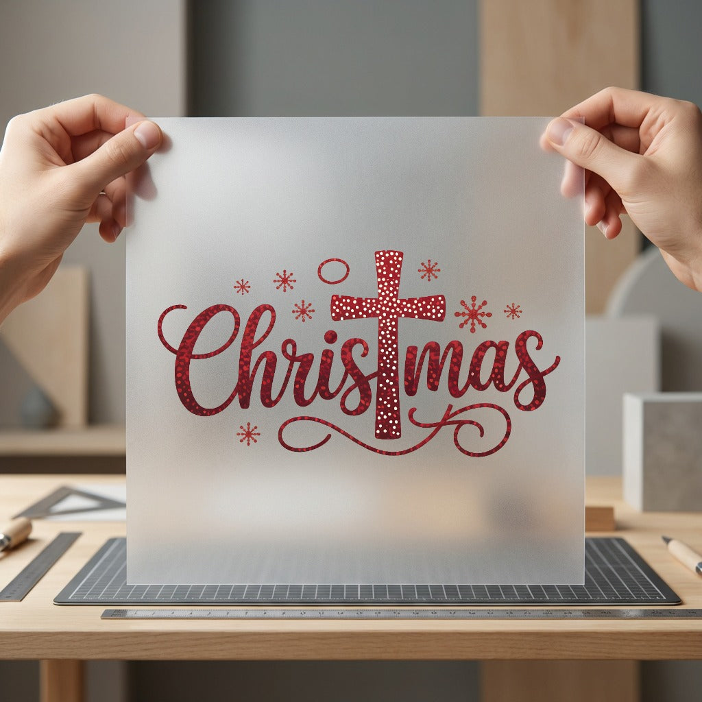 Religious Christmas Cross Festive Christian Faith Ready to Press DTF Transfer for Dtf