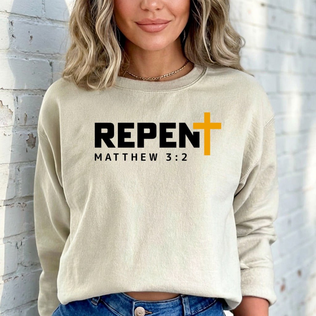 REPENT Matthew 3:2 | Bold Witness & Repentance Sweatshirt - Luckets.com