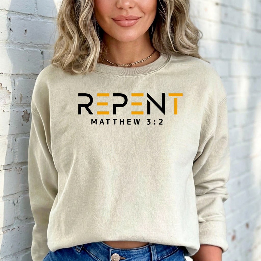 REPENT Matthew 3:2 | Call to Repentance Sweatshirt - Luckets.com