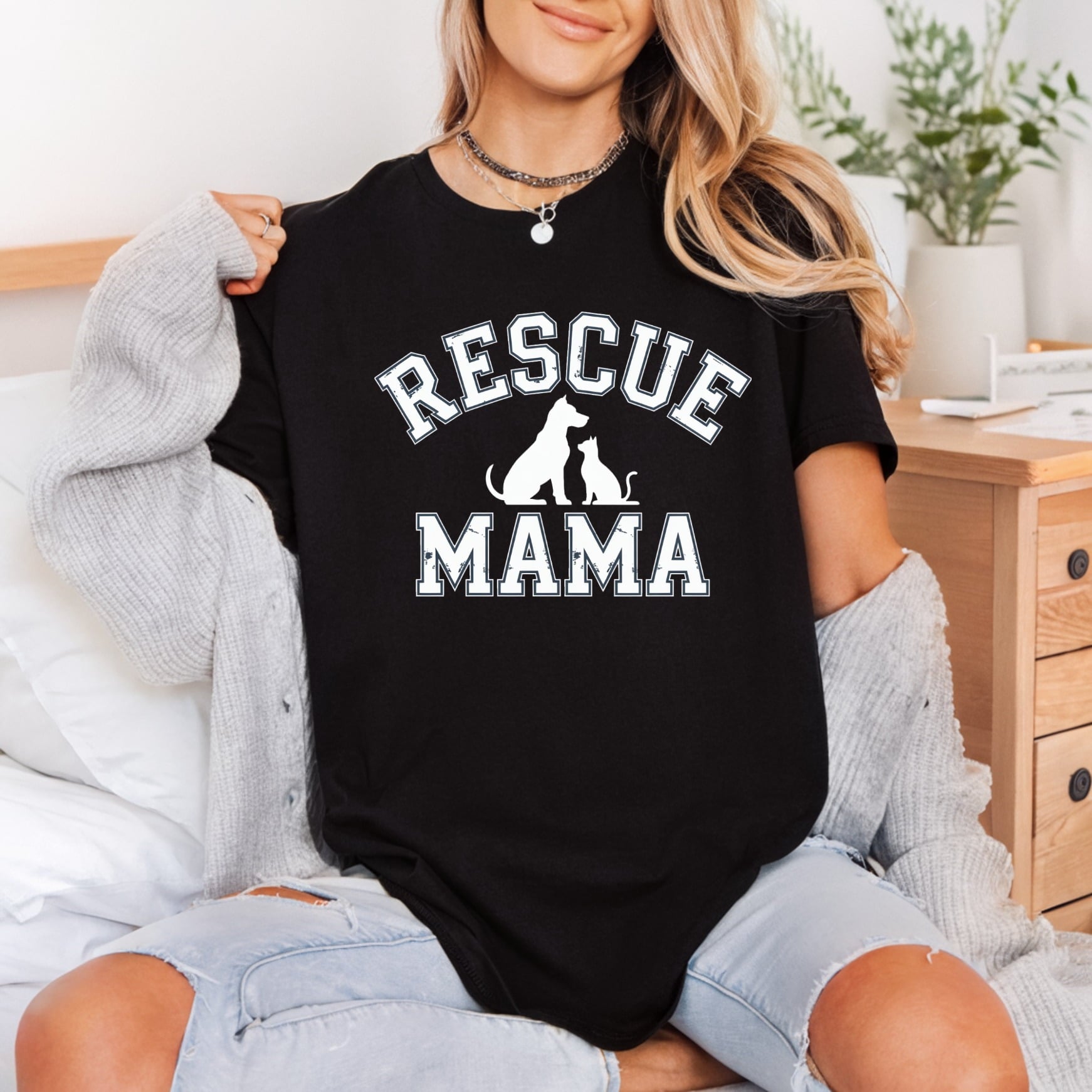 Rescue Mama Dog Cat Mom Dad Ready to Press DTF Transfer for Dtf