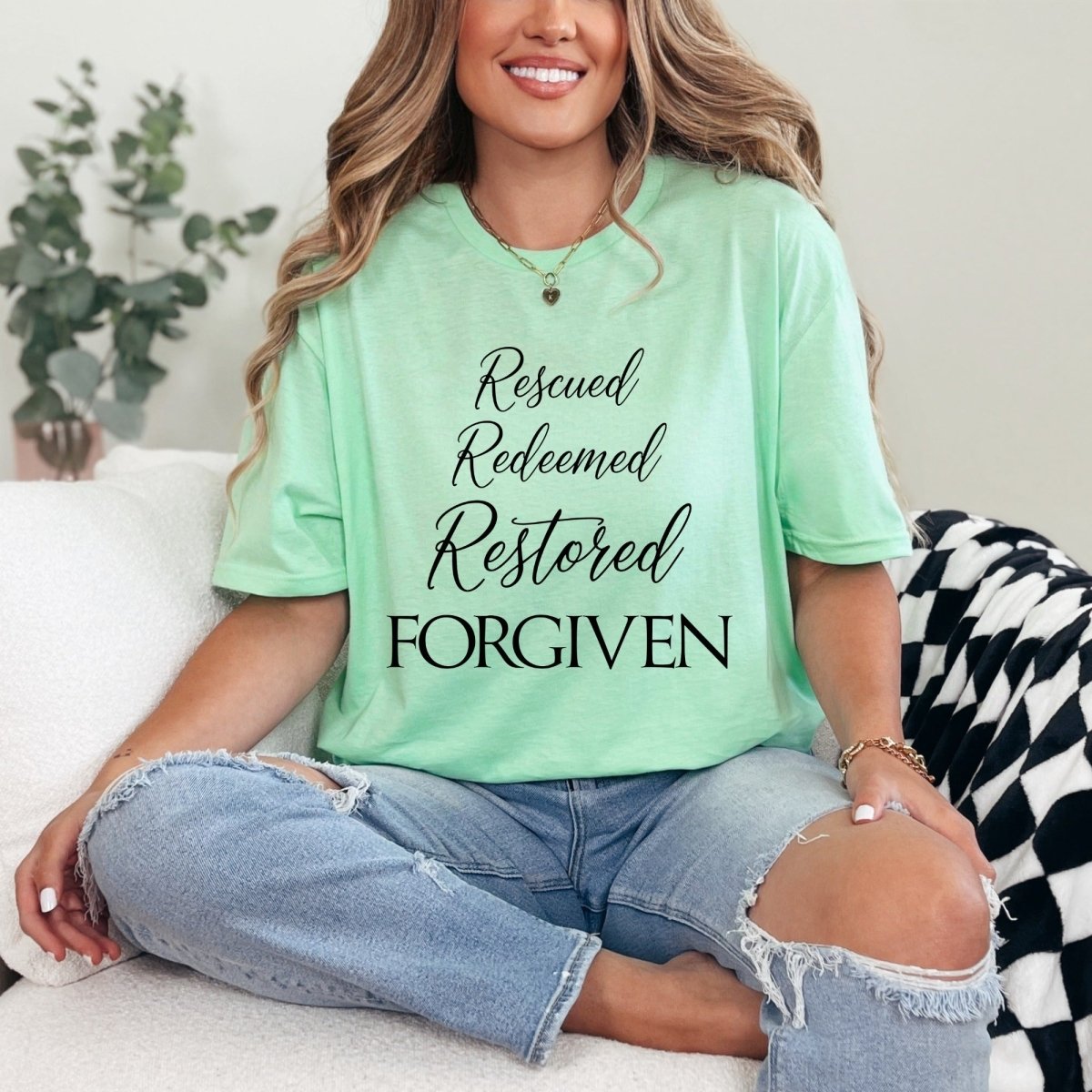 Rescued Redeemed Forgiven | Graceful Identity Tee - Luckets.com