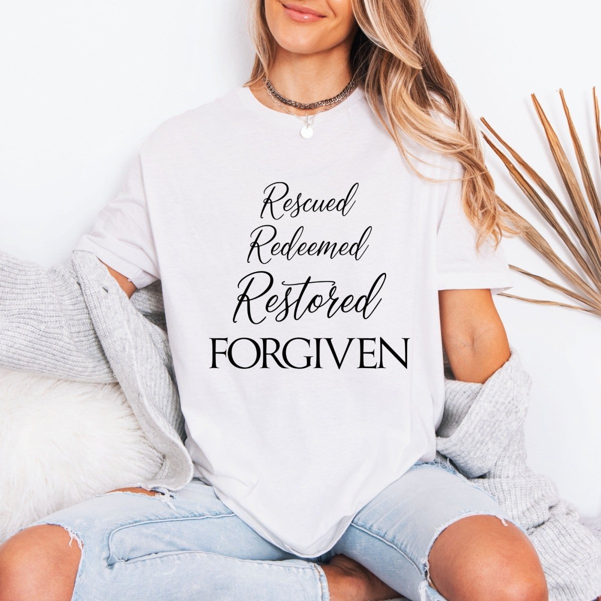 Rescued Redeemed Forgiven | Graceful Identity Tee - Luckets.com