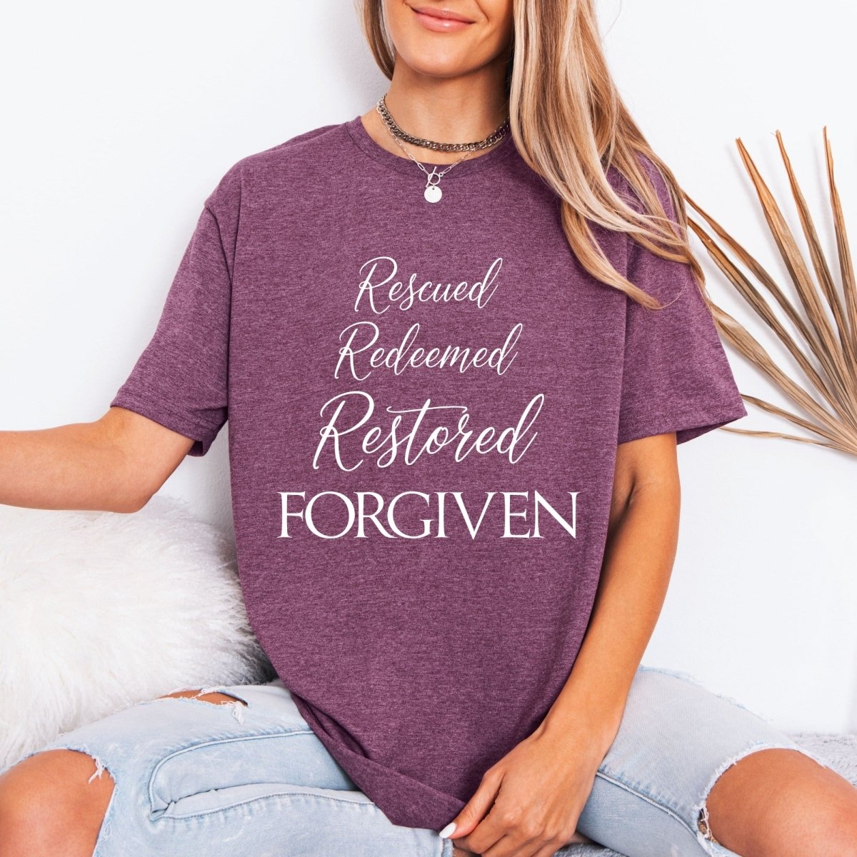 Rescued Redeemed Forgiven | Graceful Identity Tee - Luckets.com
