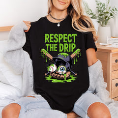 Respect Drip Baseball Spooky Halloween Funny Ready to Press DTF Transfer for Dtf
