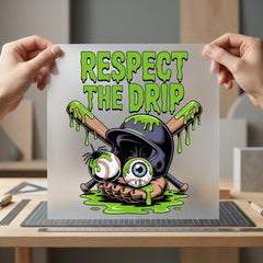 Respect Drip Baseball Spooky Halloween Funny Ready to Press DTF Transfer for Dtf