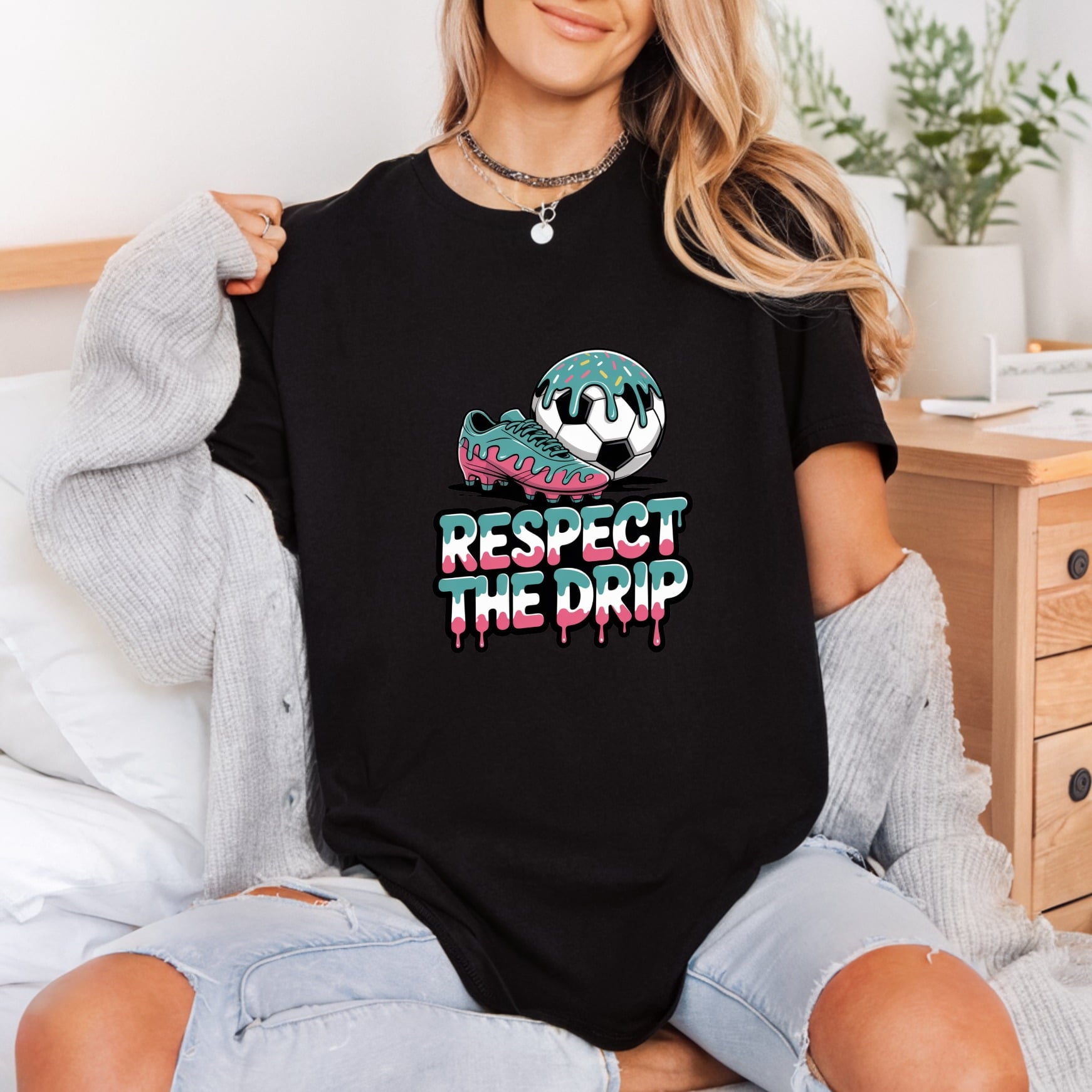 Respect Drip Soccer Retro Aesthetic Fitness Ready to Press DTF Transfer for Dtf