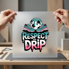 Respect Drip Streetwear Diy Funny Fitness Ready to Press DTF Transfer for Dtf
