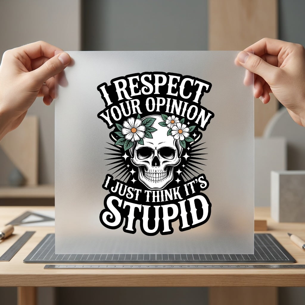 Respect Opinion Skull Sarcastic Funny Sarcastic Ready to Press DTF Transfer for Dtf