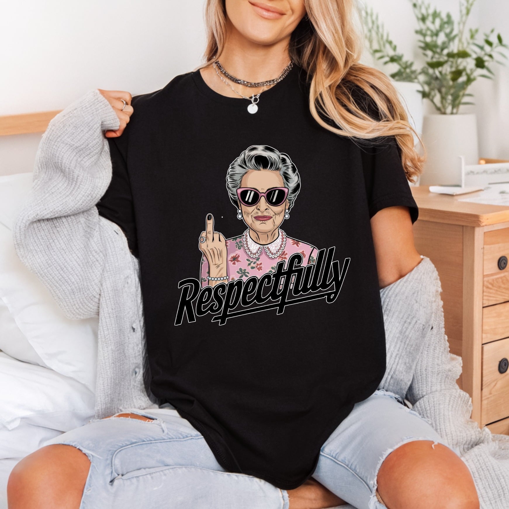 Respectfully Grandma Sassy Diy Grandma Funny Ready to Press DTF Transfer for Dtf