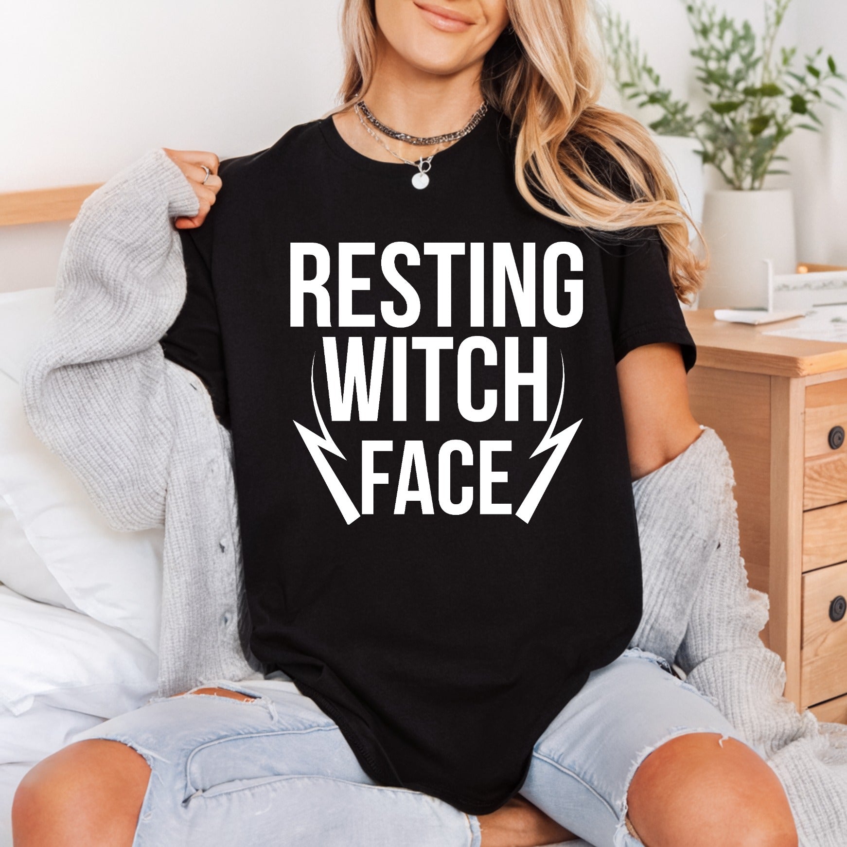 Resting Witch Face Halloween Halloween Funny Ready to Press DTF Transfer for Dtf
