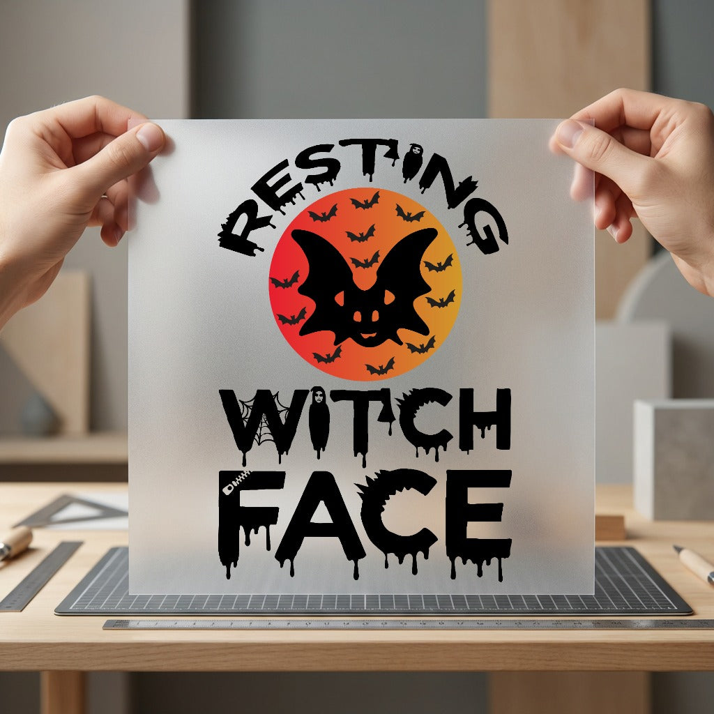Resting Witch Face Halloween Halloween Funny Ready to Press DTF Transfer for Dtf