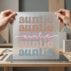 Retro Auntie Phrase Groovy Vintage Retro Ready to Press DTF Transfer for Dtf