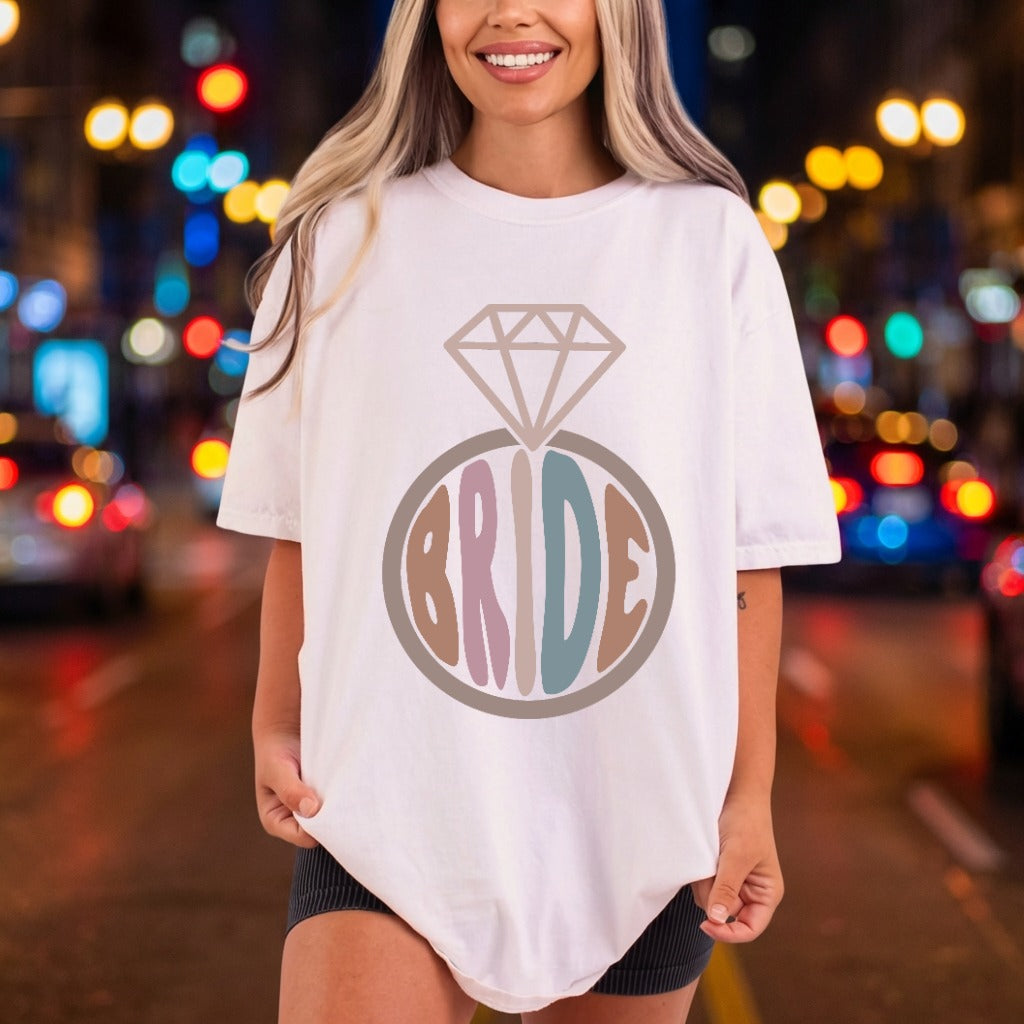 Retro Bride Diamond Ring Retro Ready to Press DTF Transfer for Dtf