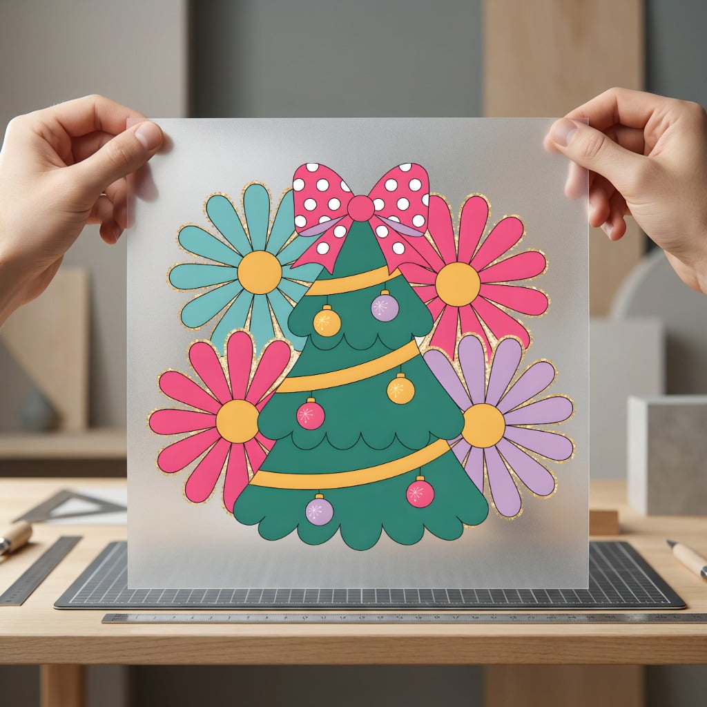 Retro Christmas Tree Flowers Christmas Retro Ready to Press DTF Transfer for Dtf
