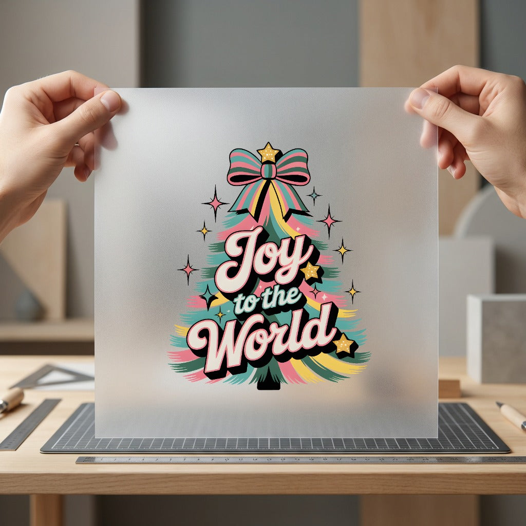 Retro Christmas Tree Joy Christmas Retro Ready to Press DTF Transfer for Dtf