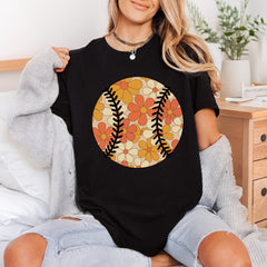 Retro Floral Baseball Spring Retro Boho Ready to Press DTF Transfer for Dtf